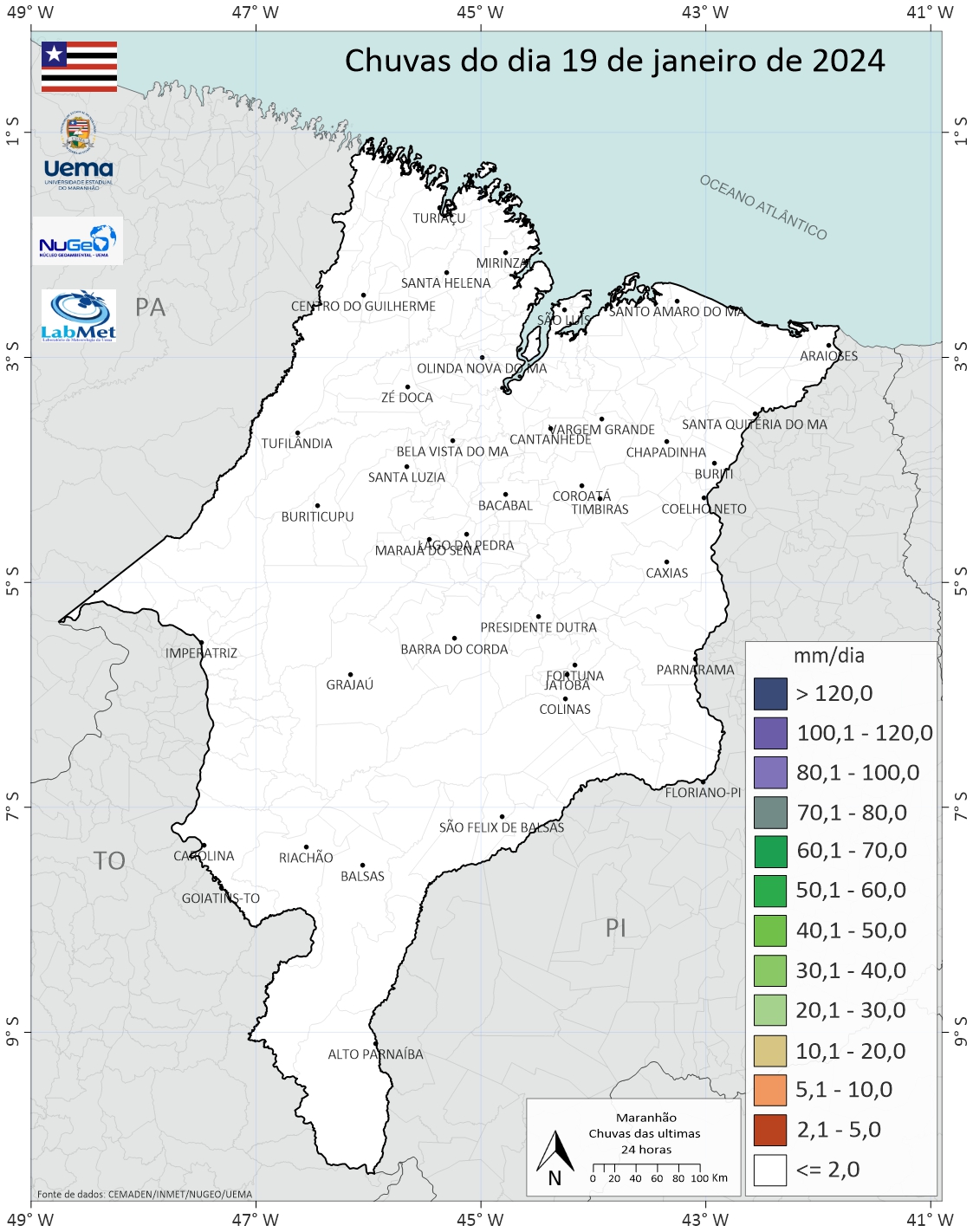 Chuvas do dia 19/01/2024