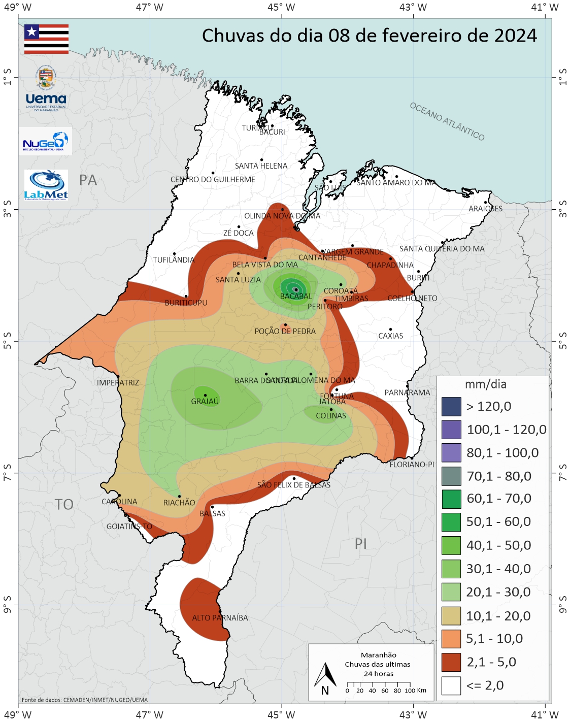Chuvas do dia 08/02/2024