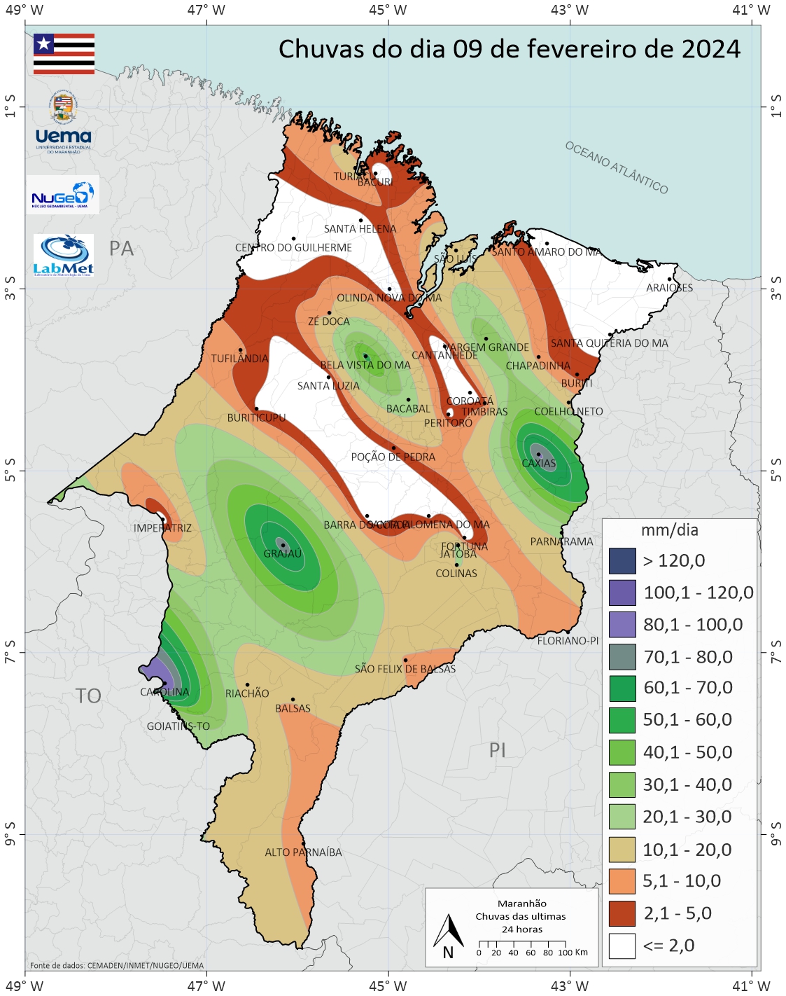 Chuvas do dia 09/02/2024
