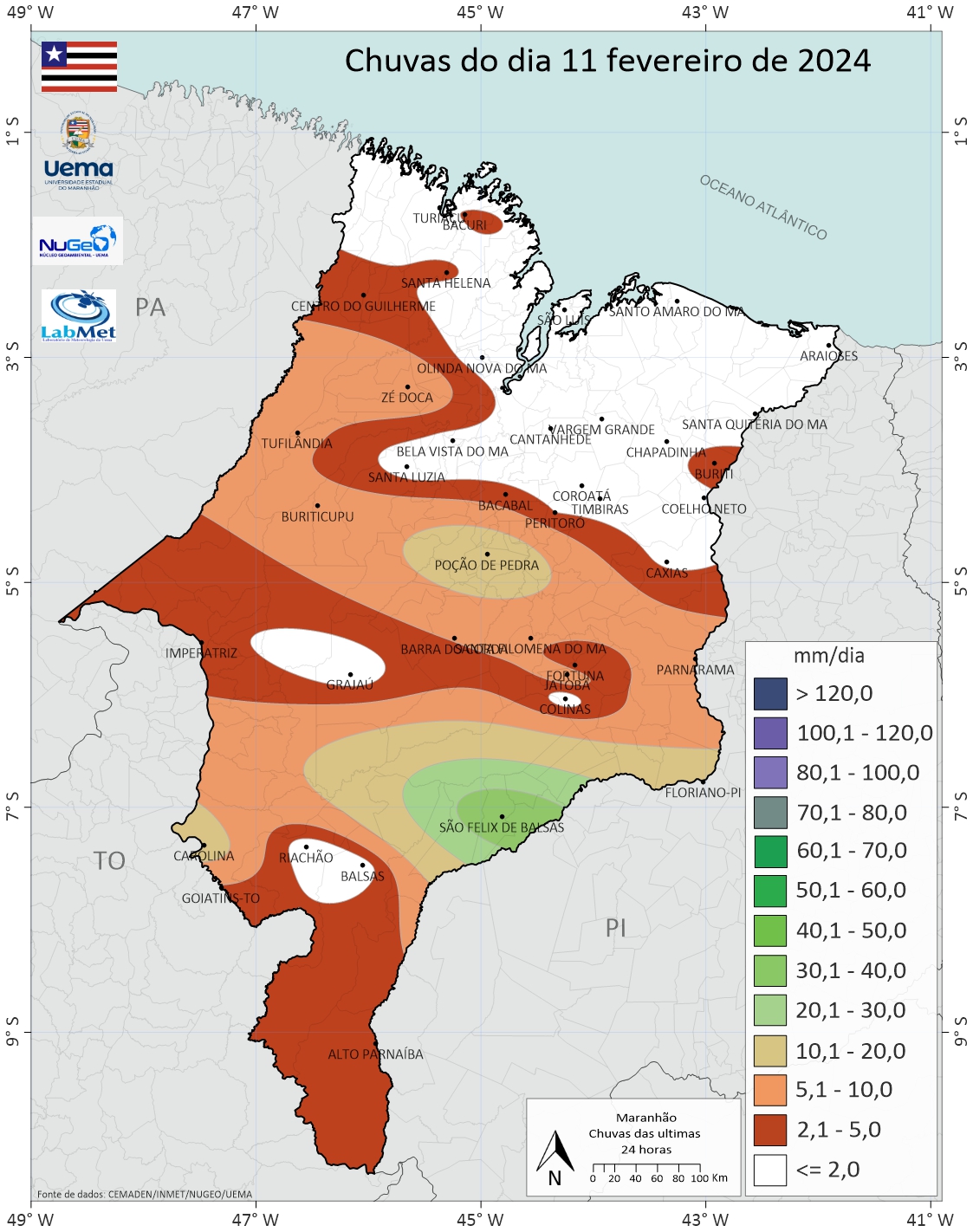 Chuvas do dia 11/02/2024