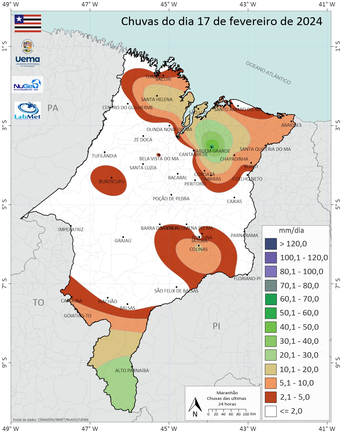 Chuvas do dia 17/02/2024