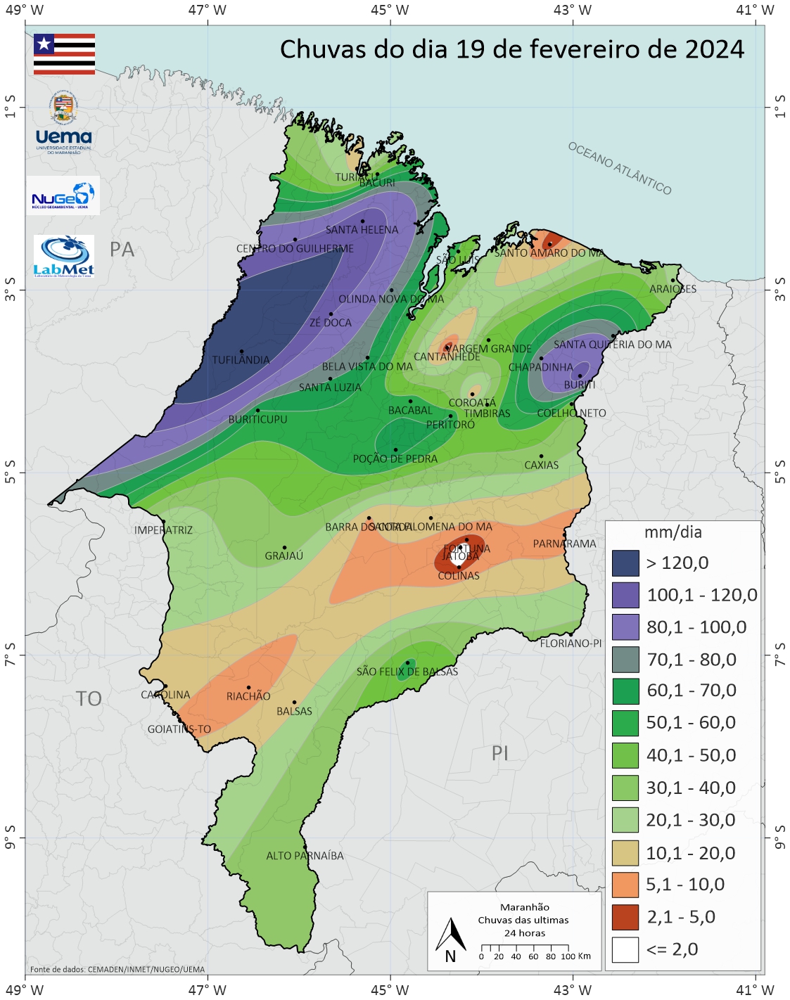 Chuvas do dia 19/02/2024