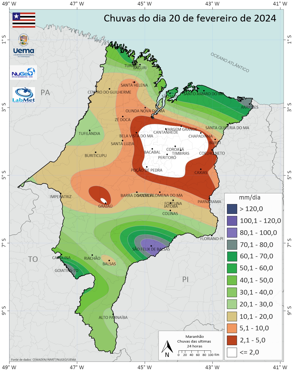 Chuvas do dia 20/02/2024