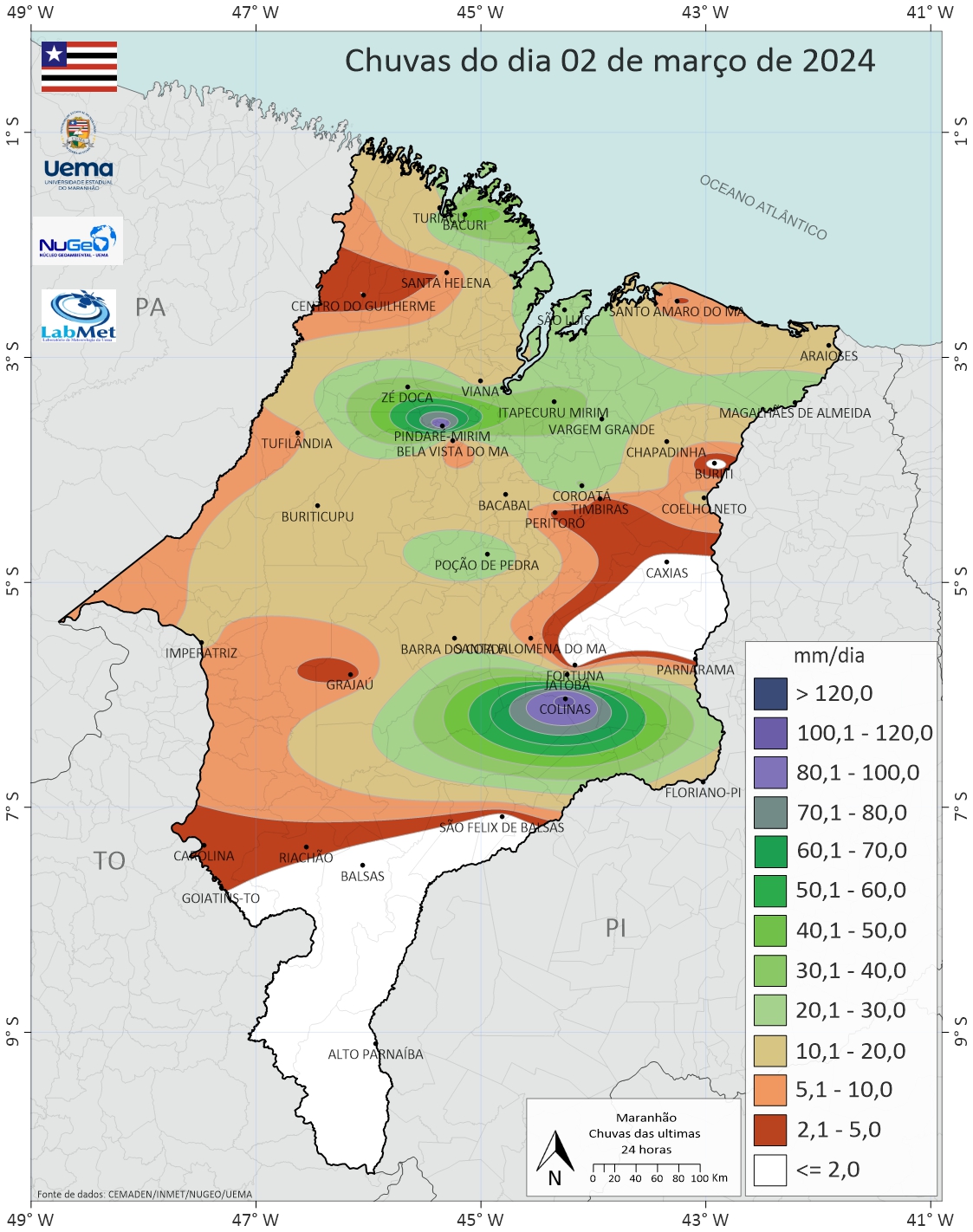Chuvas do dia 02/03/2024